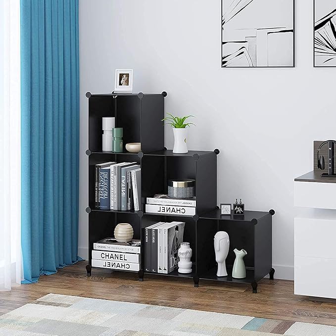 HOMIDEC 6-Cube Storage Organizer, Closet Organizer Storage Cabinet Shelf Bookcase Bookshelf,Storage Cubes Organizer Cabinet for Kids,Closet, Bedroom,Bathroom - LeafyLoom