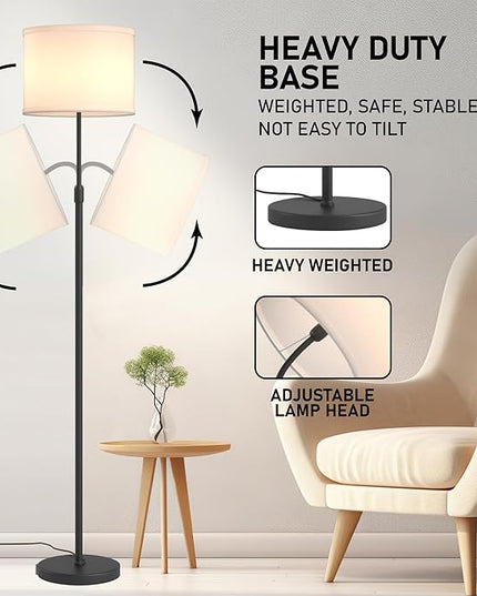 Floor Lamps for Living Room - 3 Lights Mode Tall Lamp for Living Room - Corner 360 Reading Lamps Floor Standing LED Floor Lamps for Living Room Floor Lamp with Remote Dimmable Floor Lamp - LeafyLoom