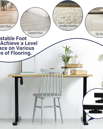 TOPSKY Single Motor 2-Stage Electric Adjustable Standing Computer Desk for Home and Office with 27.1"-44.8" Adjustable Height Range DF00.01 (White Frame only) - LeafyLoom