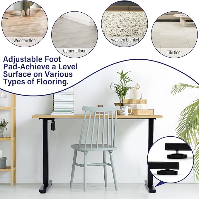 TOPSKY Single Motor 2-Stage Electric Adjustable Standing Computer Desk for Home and Office with 27.1"-44.8" Adjustable Height Range DF00.01 (White Frame only) - LeafyLoom