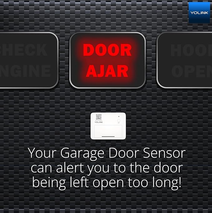 YoLink Smart Garage Door Sensor, Garage Door Position Sensor with Door Left-Open Reminders, Alexa, Google, IFTTT, Home Assistant (Hub Required) YoLink