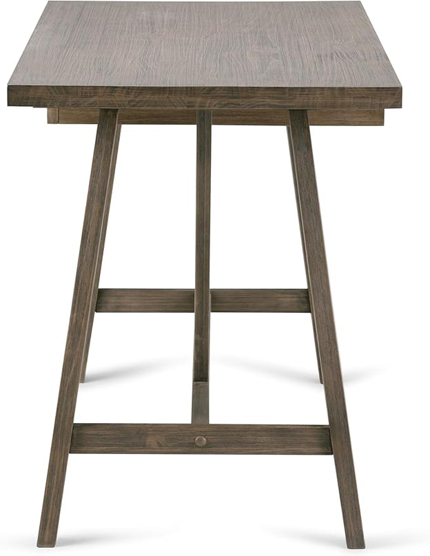 SIMPLIHOME Dylan SOLID WOOD Modern Industrial 60 inch Wide Home Office Desk, Writing Table, Workstation, Study Table Furniture in Driftwood - LeafyLoom