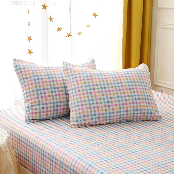 Kids Cute Cat Comforter Set Full Size 7 Piece Pink Rainbow Star Sun Heart Bed in A Bag Kawaii Animal Butterfly Fish Bedding Set for Girls Teens Super Soft All Season - LeafyLoom