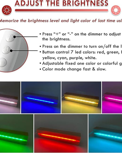 ARTSYWIX Gifts for Kids, Good Night 3D Illusion Lamp LED Wooden Base USB Powered Acrylic Night Light, Gifts for Baby Son Daughter from Parent, Gift for Birthday Holiday Thanksgiving Bedroom Décor - LeafyLoom
