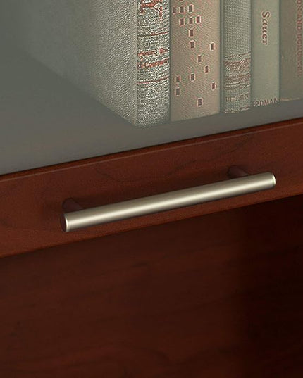 Bush Furniture Somerset 72W Desk Hutch in Hansen Cherry, Attachment with Shelves and Cabinets for Home Office - LeafyLoom