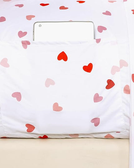 Elegant Comfort Softest and Coziest 6-Piece Sheet Set - 1500 Premium Hotel Quality Microfiber - Deep Pocket, Wrinkle Resistant 6-Piece Heart Pattern Bed Sheet Set, California King, Valentina - LeafyLoom