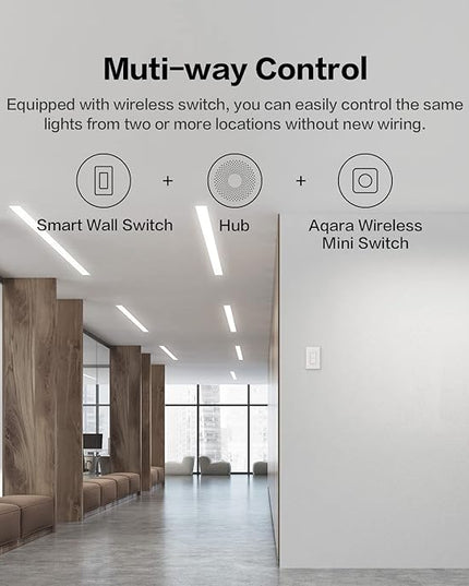Aqara Smart Light Switch (with Neutral, Double Rocker), Requires AQARA HUB, Zigbee Switch, Remote Control and Set Timer for Home Automation, Compatible with Alexa, Apple HomeKit Aqara
