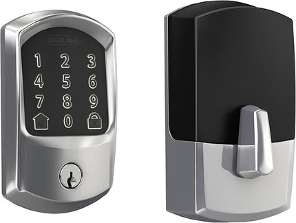 Schlage Encode Smart WiFi Deadbolt Lock for Front Door - Keyless Entry with App or Touchscreen - Works with Alexa, Apple HomeKit, Hey Google, & Airbnb - Create Codes for Guests - Bright Chrome Silver SchlageLockCompany