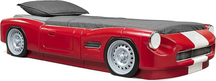 Step2 Roadster Toddler-to-Twin Bed, Crib to Twin Transition Race Car Bed, Adjustable, Ages 3+ Years Old, Easy Assembly, Red - LeafyLoom