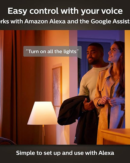 Philips Hue Smart 40W B39 Candle-Shaped LED Bulb - White Ambiance Warm-to-Cool White Light - 4 Pack - 450LM - E12 - Indoor - Control with Hue App - Works with Alexa Google Assistant and Apple Homekit PhilipsHue