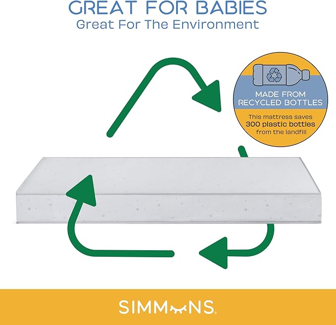 Delta Children Cassie 4-in-1 Convertible Crib with Underdrawer, Lilac + Simmons Kids Silver Nights Dual Sided 2-Stage Baby Crib Mattress (Bundle) - LeafyLoom