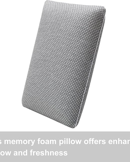 BedStory Memory Foam Pillow Medium Firm - Standard Size Memory Foam Bed Pillow - Orthopedic Pillows for Sleeping - Stomach & Back Sleepers - LeafyLoom