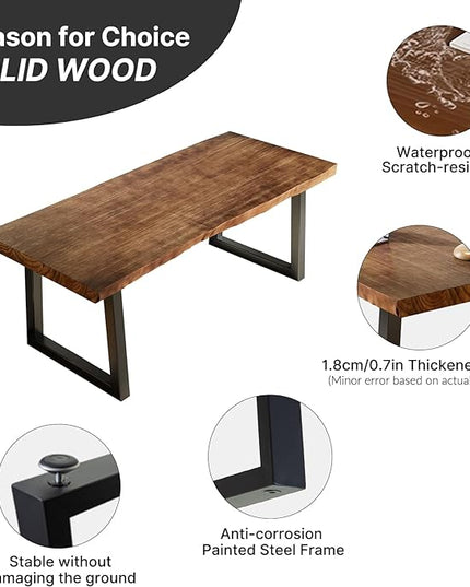 Desk / 55 inches,Solid Wood Desk Classical Style Home Office Desks/New Chinese Style Computer Table/Wooden Desk/Brown Desk - LeafyLoom