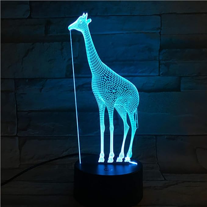 Giraffe 3D Night Light, Acrylic Giraffe USB LED Table Lamp Home r2d2 3D Arts Decor - 7 Colors Changing Bedroom Decor Night Light Gifts for Father Mother Husband Wife .. - LeafyLoom