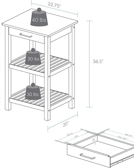 American Trails Sunrise American Kitchen Island, Natural Maple Top, White Base (New) - LeafyLoom