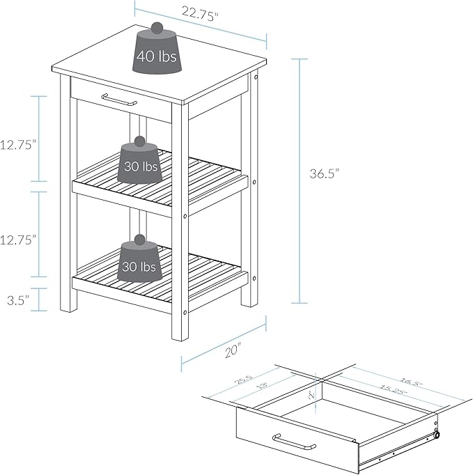 American Trails Sunrise American Kitchen Island, Natural Maple Top, White Base (New) - LeafyLoom