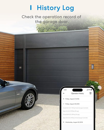 Smart WiFi Garage Door Opener Remote, App Control, Works with Alexa, Google Assistant and SmartThings, No Hub Needed meross