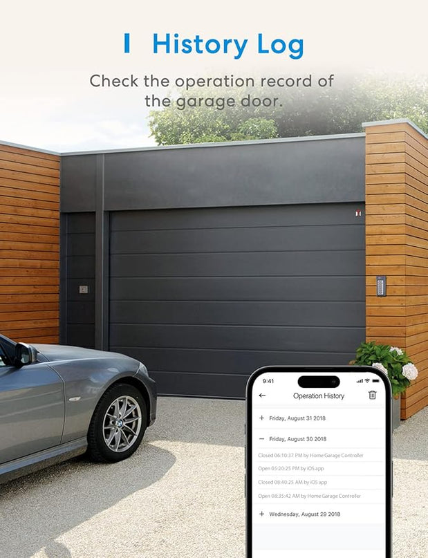 Smart WiFi Garage Door Opener Remote, App Control, Works with Alexa, Google Assistant and SmartThings, No Hub Needed meross