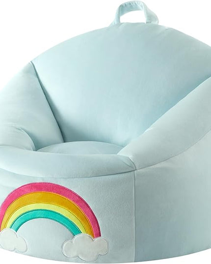 Heritage Kids Micromink Squishy Bean Bag Chair for Kids Ages 3+, Rainbow - LeafyLoom