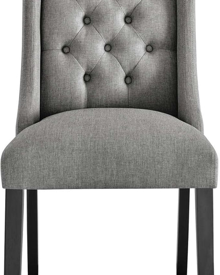 Modway Baronet Button Tufted Fabric, One Dining Chair, Light Gray - LeafyLoom