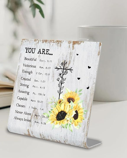 Christian office decor for Men Prayer Room Decor for Office Desk Scripture Motivational Birthday Gifts for Her, Mom,Sister, Friends, Coworker Birthday Gifts for Women Catholic XUV03 - LeafyLoom
