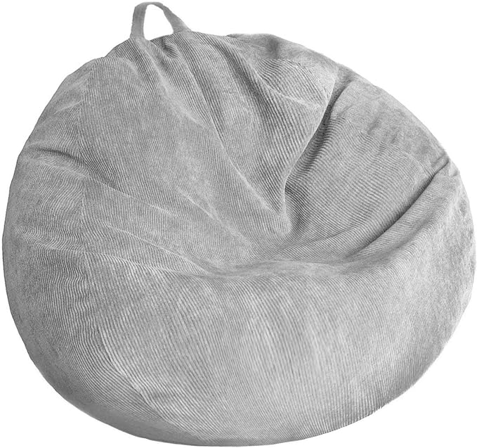 Stuffed Animal Storage Bean Bag Chair Cover (No Filler) Washable Ultra Soft Corduroy Bean Bag Cover for Organizing Plush Toys or Textile, Sack Bean Bag for Adults, Teens - LeafyLoom