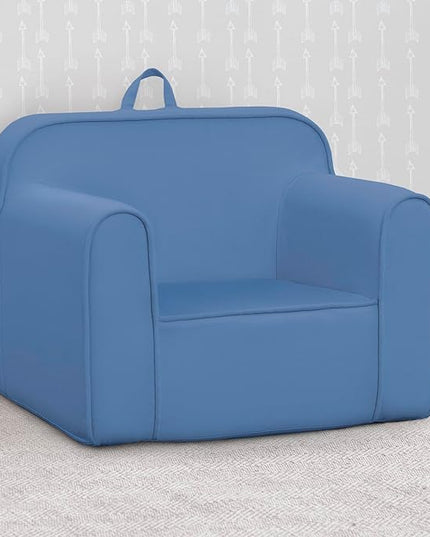 Delta Children Cozee Chair -Foam Kids Chair for Ages 18 Months and Up, Indigo - LeafyLoom