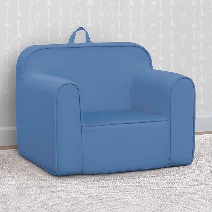 Delta Children Cozee Chair -Foam Kids Chair for Ages 18 Months and Up, Indigo - LeafyLoom
