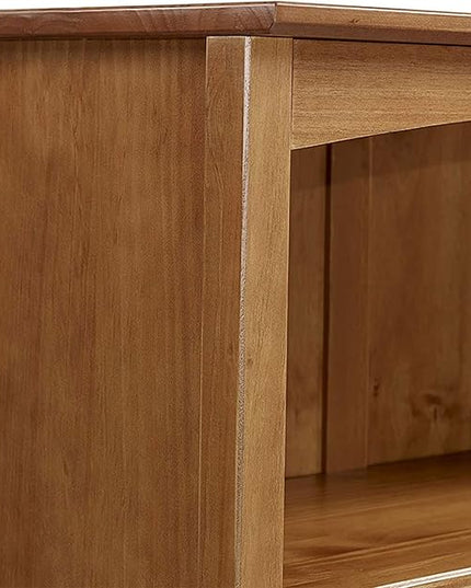 Shaker Style 4 Shelf Bookcase / Solid Wood / 48" High / Adjustable Shelving / Closed Back / Display Bookshelf for Living Room, Bedroom, Home and Office, Cherry - LeafyLoom