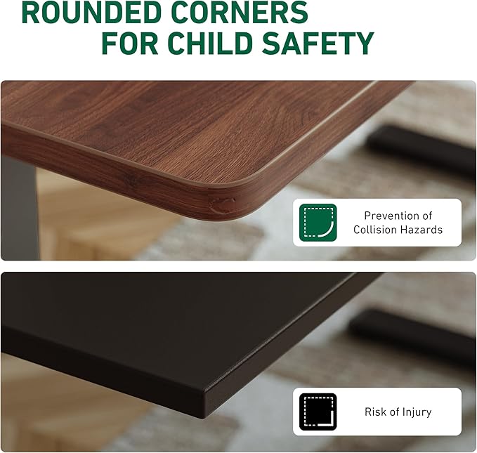 FEZIBO Standing Desk with Drawer, 40 x 24 Inches Adjustable Height Electric Stand up Desk with Storage, Sit Stand Home Office Desk, Black Walnut - LeafyLoom