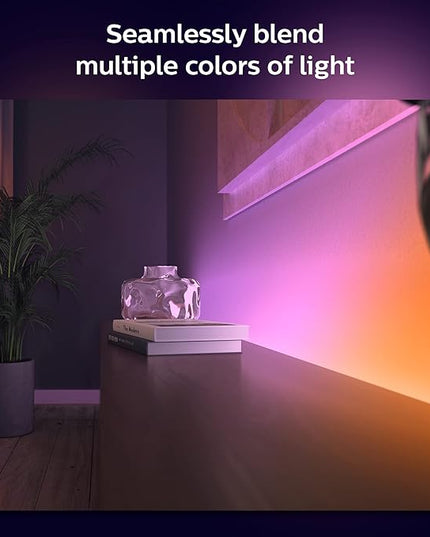 Philips Hue Indoor 3-Foot Smart LED Light Strip Extension - Flowing Multicolor Effect - Requires Base Kit - 1 Pack - Control with Hue App - Works with Alexa, Google Assistant and Apple HomeKit PhilipsHue