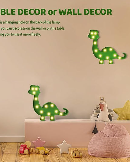 Green Dinosaur Party Decorations, Dinosaur Room Decor, Battery Powered Dinosaur Light, Dinosaur Wall Decor, Dinosaur Birthday Decorations - LeafyLoom