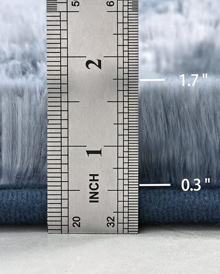 5x8 Large Area Rugs for Living Room, Super Soft Fluffy Modern Bedroom Rug, Tie-Dyed Blue Grey Indoor Shag Fuzzy Carpets for Girls Kids Nursery Room Home Decor - LeafyLoom