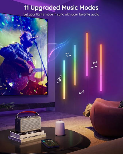 Govee Glide Wall Lights, RGBIC LED Lights, Smart Gaming Lights Works with Alexa and Google Assistant, RGB Light Bar, LED Wall Lights for Bedroom, 2 Panels Set (3 Sections/Panel) Govee