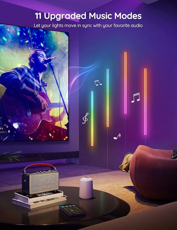 Govee Glide Wall Lights, RGBIC LED Lights, Smart Gaming Lights Works with Alexa and Google Assistant, RGB Light Bar, LED Wall Lights for Bedroom, 2 Panels Set (3 Sections/Panel) Govee