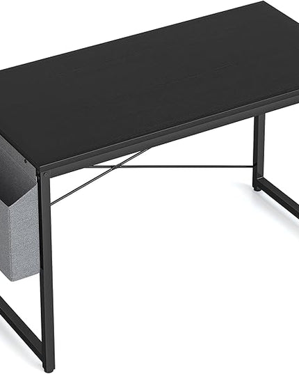 Cubiker Computer Desk 47 inch Home Office Writing Study Desk, Modern Simple Style Laptop Table with Storage Bag, Black - LeafyLoom