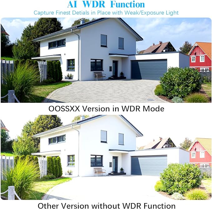 OOSSXX (HD 2.7K 5.0MP with Audio) Outdoor Wired Security Camera Systems PoE Outdoor Surveillance Video System OOSSXX
