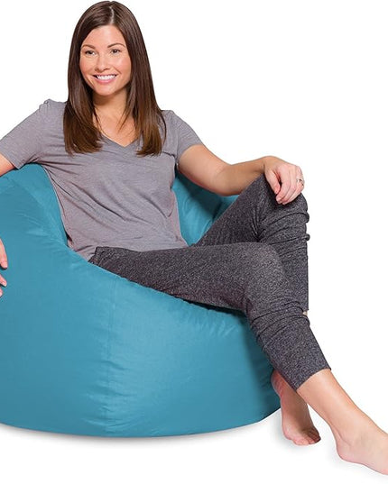 Posh Bean Bag Chair for Children, Teens & Adults - 35", Heather Teal - LeafyLoom