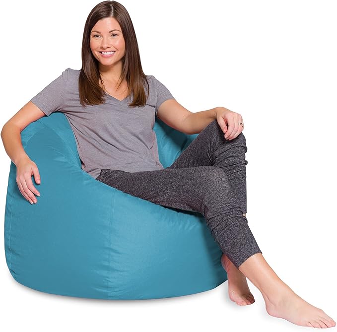 Posh Bean Bag Chair for Children, Teens & Adults - 35", Heather Teal - LeafyLoom