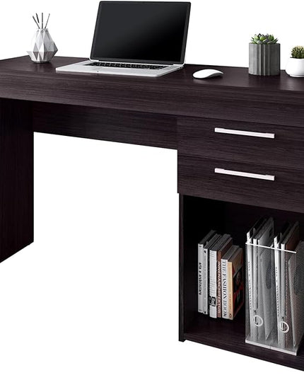 Techni Mobili Computer Home Office or Bedroom Storage & Drawers Ideal for Small Spaces Writing Desk, 47.6" W x 16.1" D x 30.3, Espresso - LeafyLoom
