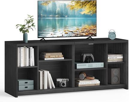 VASAGLE TV Stand for TVs up to 65 Inches, Entertainment Center with Storage Shelves, TV Console Table, Easy to Assemble, TV Cabinet for Living Room, Bedroom, Ash Black ULTV111B01 - LeafyLoom