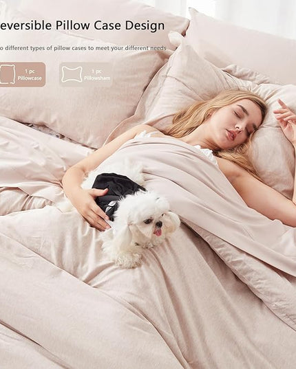 UNILIBRA 7 Pieces Bed in a Bag Full Size Comforter Sets, Taupe Full Bed Set Soft for All Seasons - Cationic Dyeing Bedding Set with Comforter, Flat Sheet, Fitted Sheet, Pillowcases & Shams - LeafyLoom