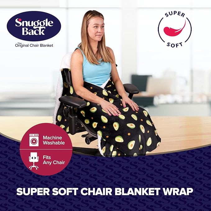 The Original Office Chair Blanket by SnuggleBack; Cozy Comfy Office Desk Chair Wrap Attaches for Convenient Heat and Hands-Free. Stay Warm In The Winter or Summer. Sherpa Fur Lining - LeafyLoom