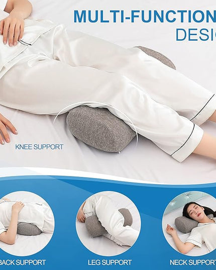 JEMA Memory Foam Lumbar Support Pillow for Office Chair, Car, Bed, for Lower Back Pain Relief, Great as Lumbar Pillow, Under Knee Pillow, Leg Rest Pillow, Headrest - LeafyLoom