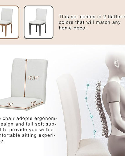 NicBex Small Dining Table Set for 4 Round Dining Table Set 5-Piece Dining Table Set, Marble Sticker and Cross Bracket Pedestal Dining Table, and 4 Upholstered Chairs, White+Gray - LeafyLoom