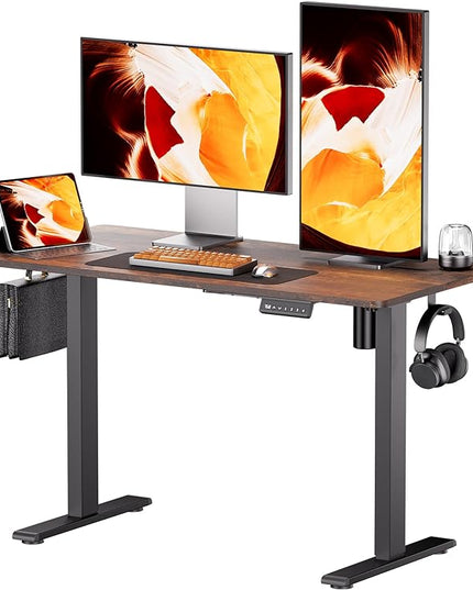 Electric Standing Desk - Adjustable Height with Memory Preset, 48 x 24 Inches Ergonomic Design Home Office Standing Desk - LeafyLoom