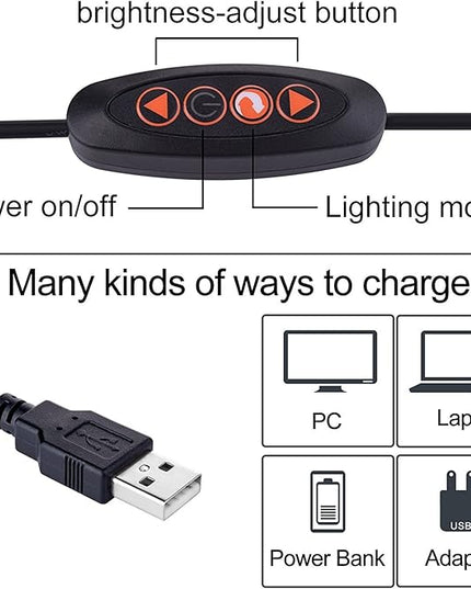 LED Desk Lamp Dimmable Eye-Care Reading Light Office Light Adjustable 3 Color Modes,14 Brightness Levels, Gooseneck Flexible Clip-on Light for Studying, 5W-Black - LeafyLoom