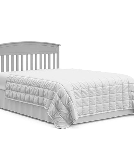 Graco Benton 5-in-1 Convertible Crib and Changer (Pebble Gray) – Crib and Changing Table Combo, Includes Water-Resistant Changing Pad, 3 Drawers, Converts to Toddler Bed, Daybed and Full-Size Bed - LeafyLoom