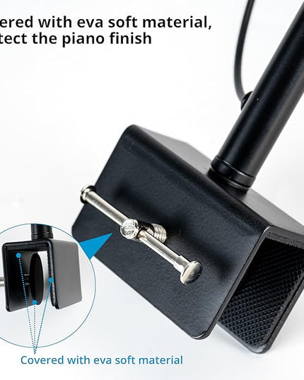 Piano Light with 3 Color Modes, Desk Piano Lamp for Grand Piano, Dimmable Grand Piano Lamp, Wide Illumination Music Stand Light Clip On, Stand Lights for Musicians Digital Pianos - LeafyLoom