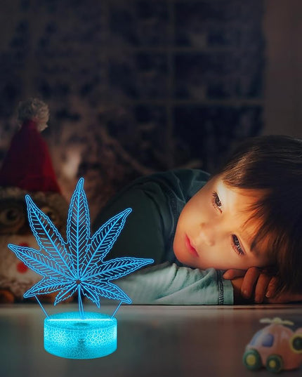 FULLOSUN Leaf Illusion Gift, Kids Leaf Illusion Night Light (with Remote Control), 3D Illumination Lights Boys Gift 16 Colors Changeable Kids Room Lighting Creative Decoration... (Leaf Illusion) - LeafyLoom
